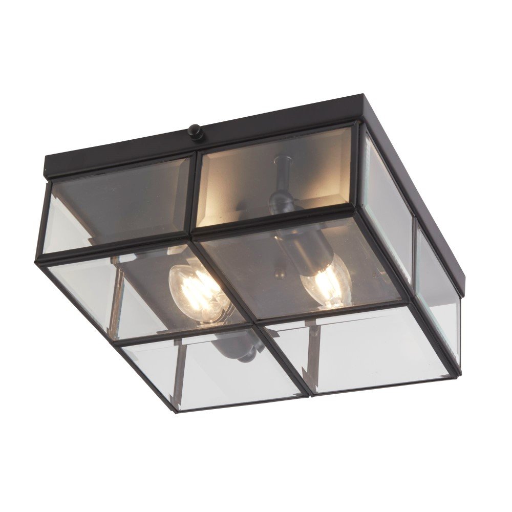 Searchlight Zwarte Plafondlamp Flush - 6769-26BK