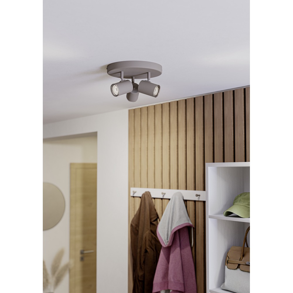 Opbouwspot 3-lichts Consuma 1 zand bruin Ø 25cm Eglo 9008606397280