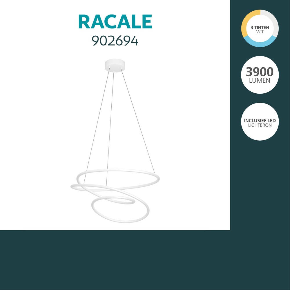 Moderne hanglamp Racale Ø 58cm wit Eglo 9008606391417