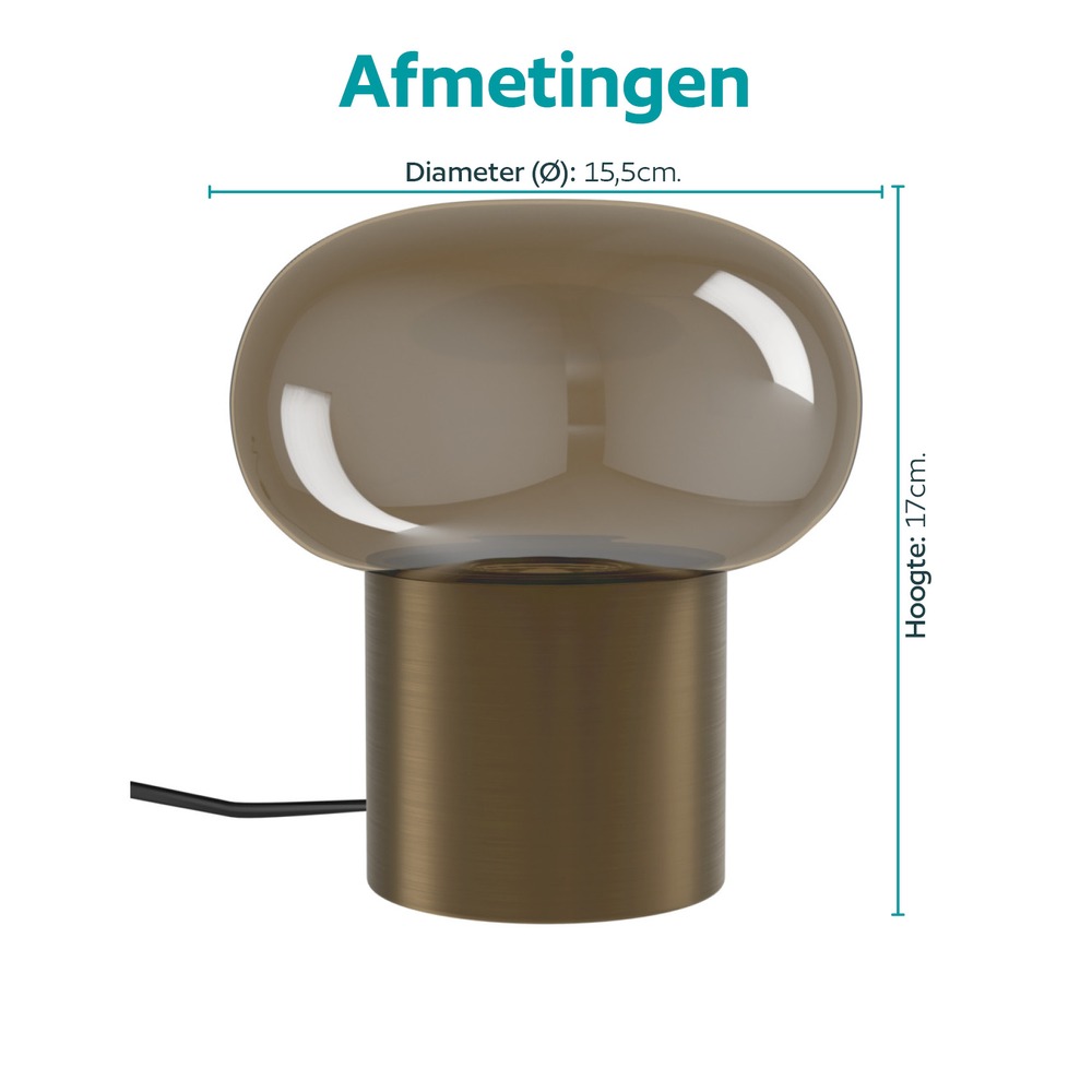 Design tafellamp Bravino koper brons Ø 15,5cm Eglo 9008606392292
