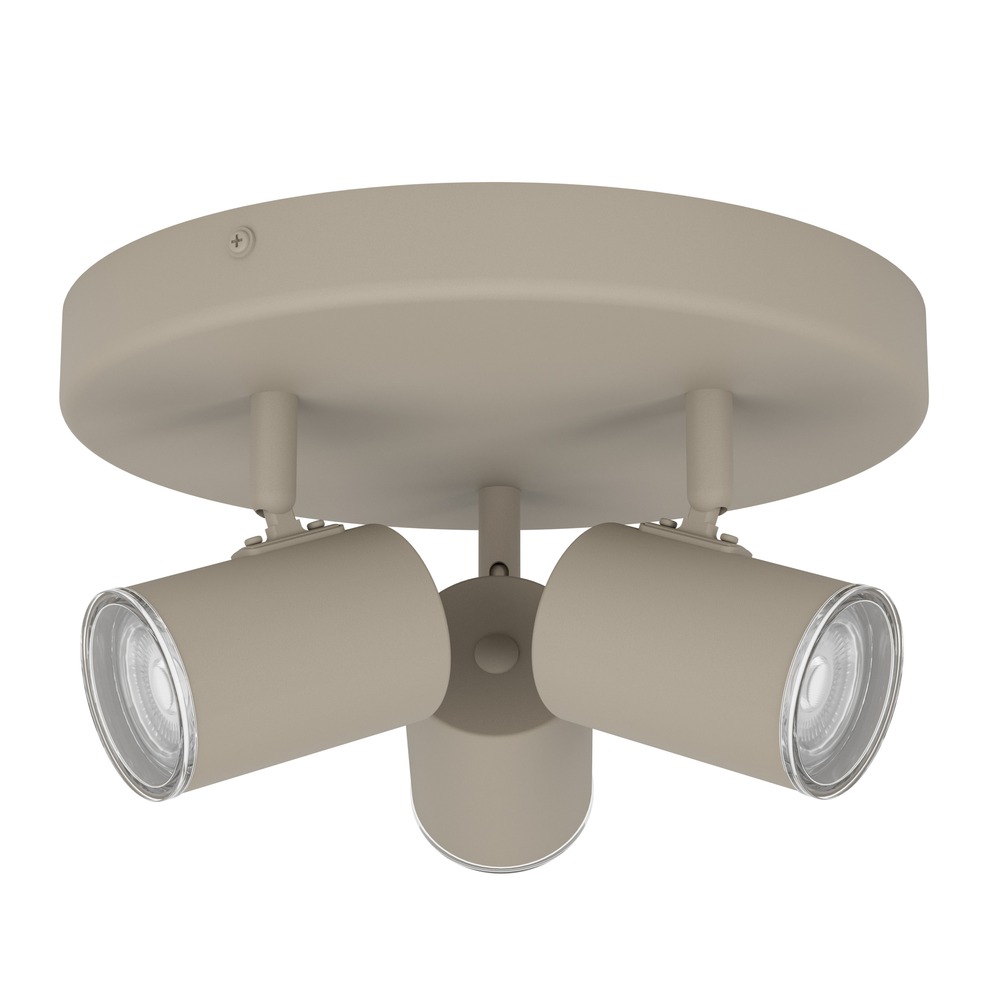 Opbouwspot 3-lichts Consuma 1 zand bruin Ø 25cm