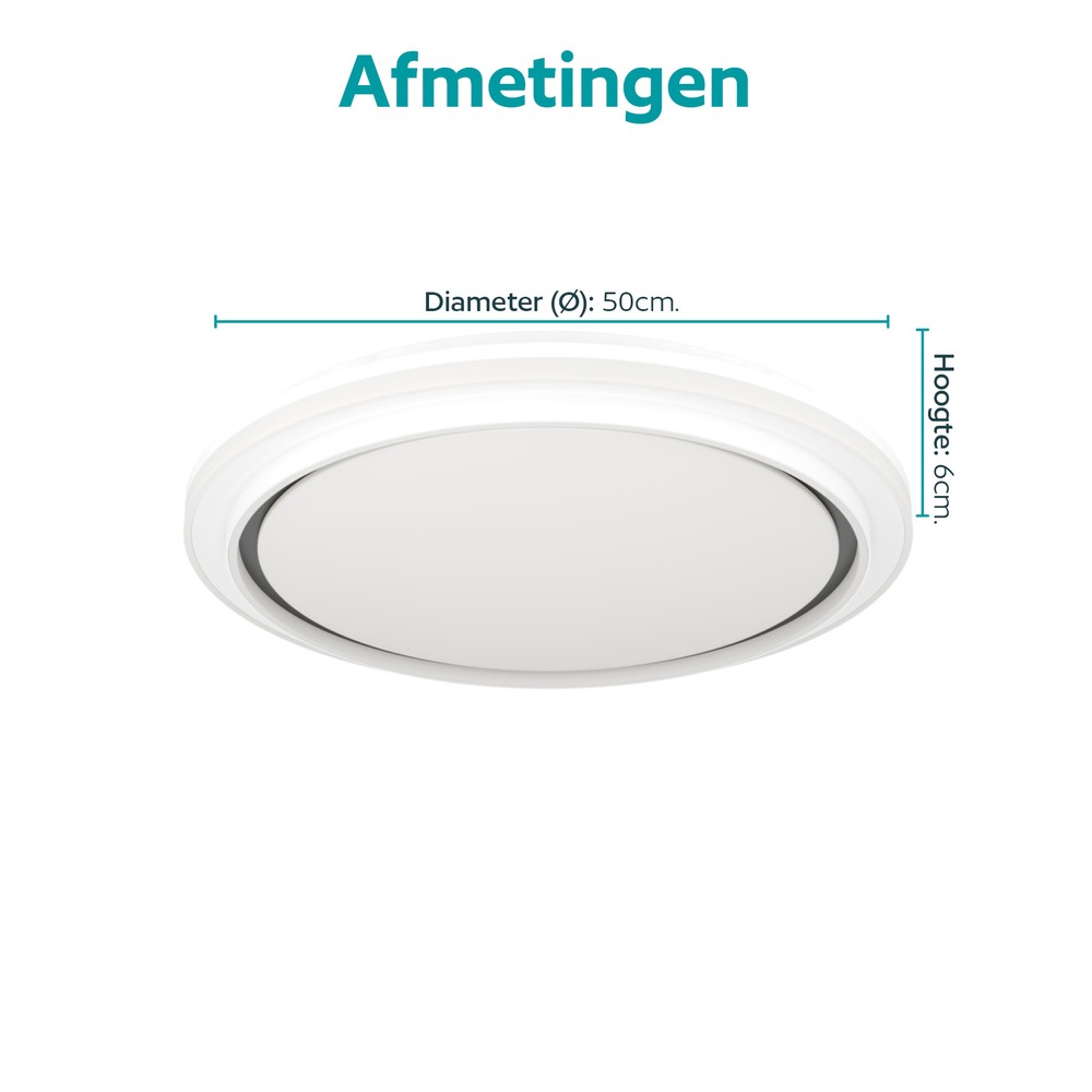 Witte plafonniere Semovigo Ø 50cm Eglo 9008606391844