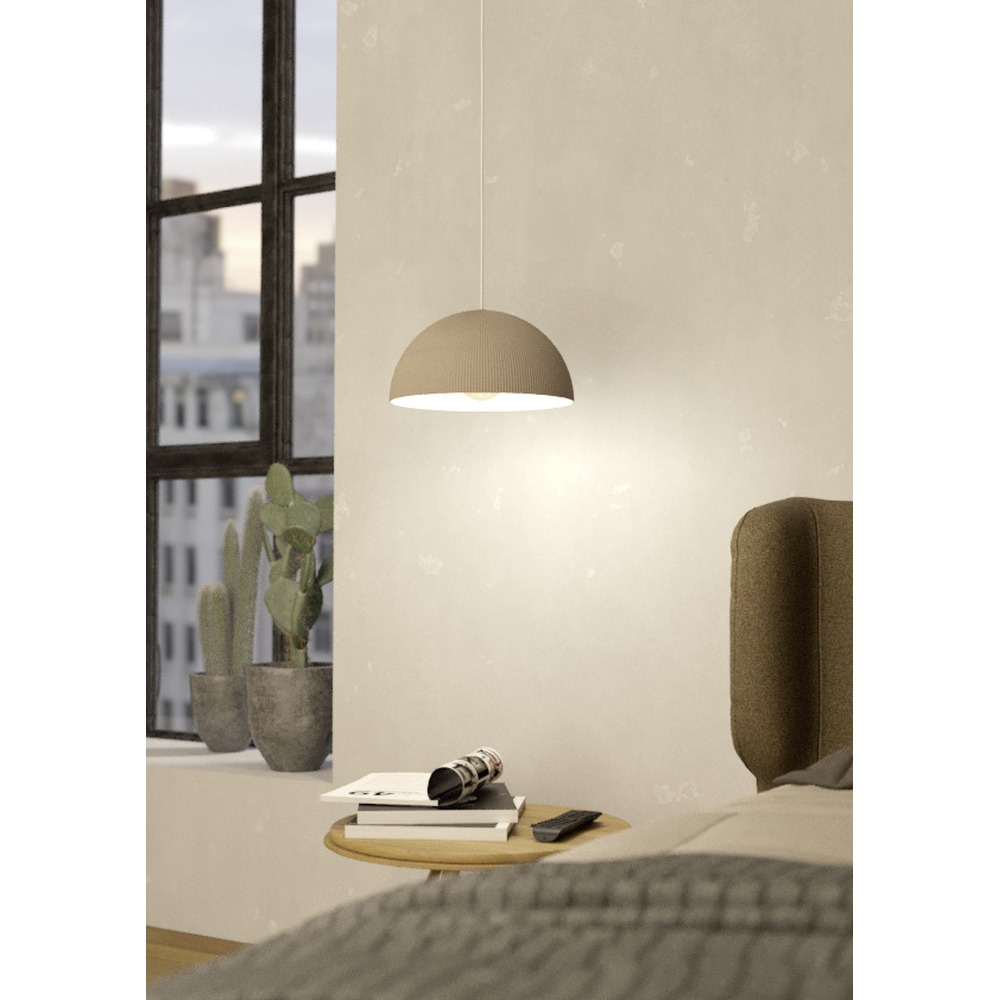 Design hanglamp Gaetano 2 zand bruin met wit Ø 30cm Eglo 9008606391615