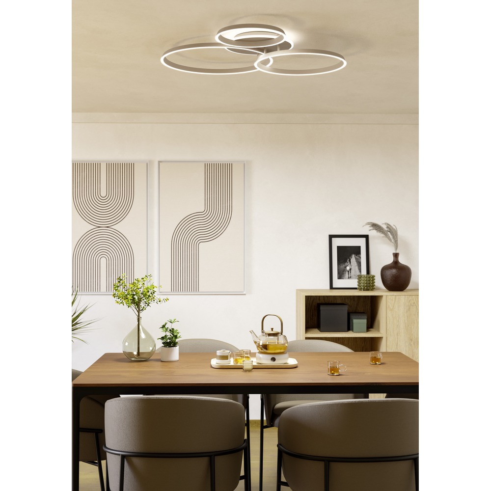 Moderne plafondlamp Girifalco zand bruin 96 x 84cm Eglo 9008606408771
