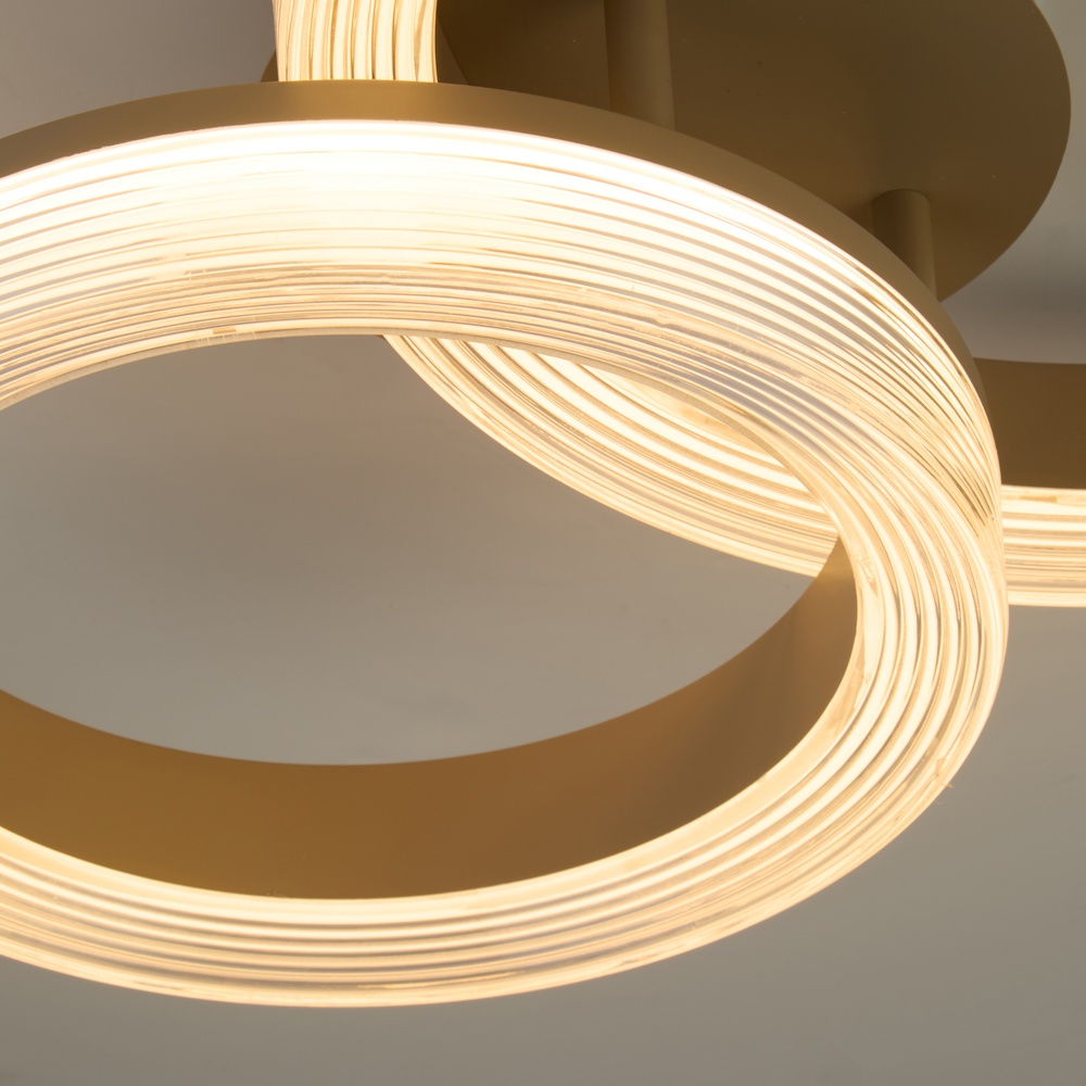 Design plafondlamp Lumen Rings zand bruin Searchlight 5,05342E+12