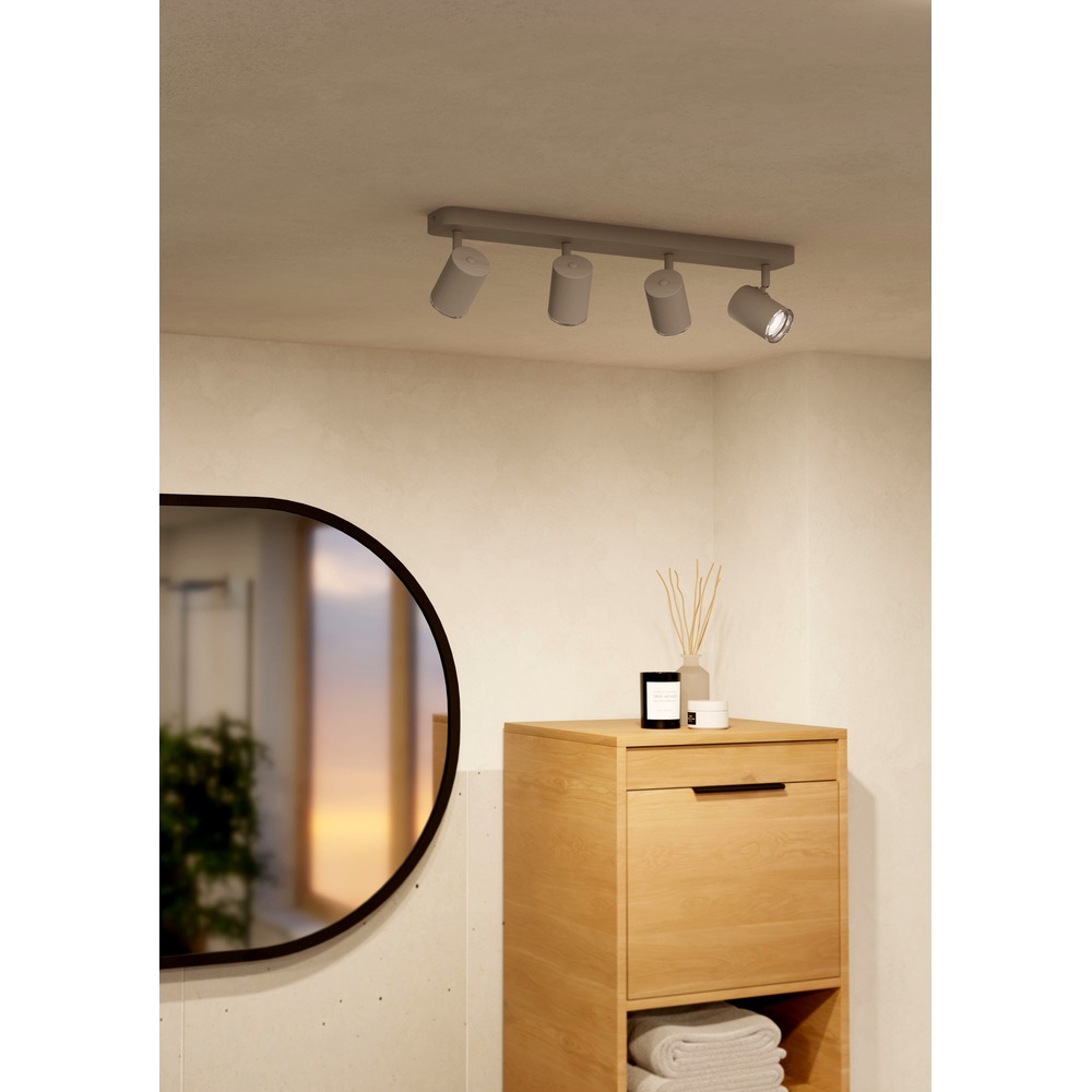 Opbouwspot 4-lichts Consuma 1 zand bruin Eglo 9008606397303