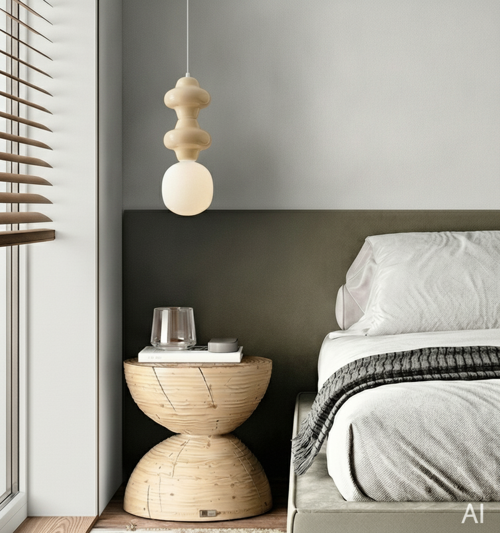 Hanglamp Clio M geel keramiek met wit glas