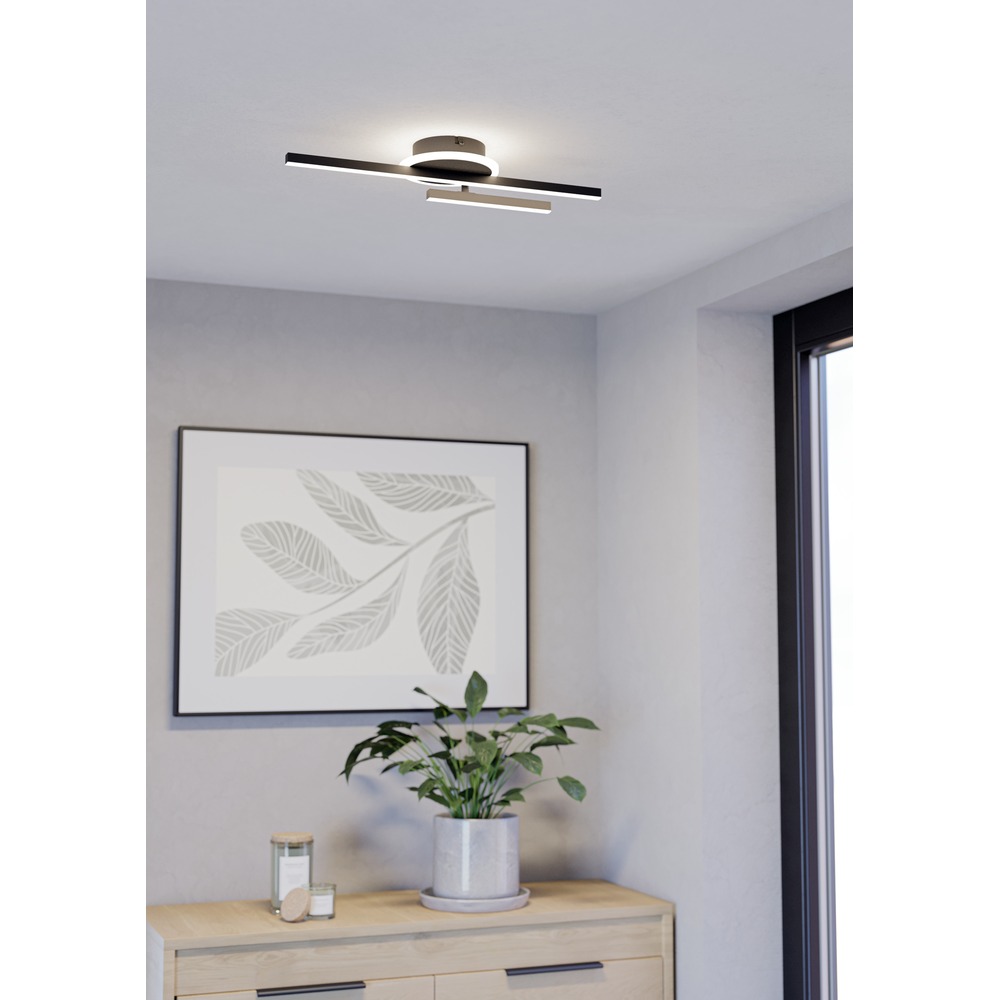 Moderne plafondlamp Nogaredo zwart 50 x 15cm Eglo 9008606391547