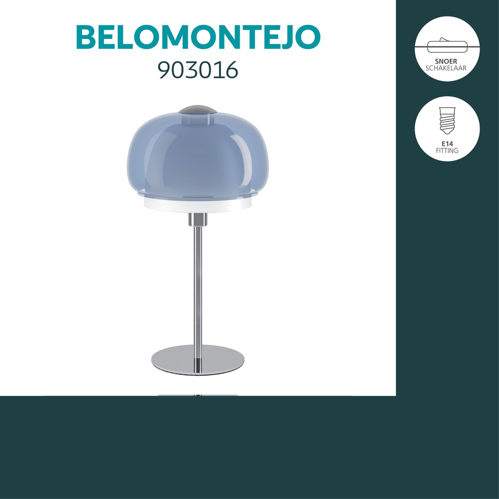 Design tafellamp Belomontejo chroom met blauw Eglo 9008606405114