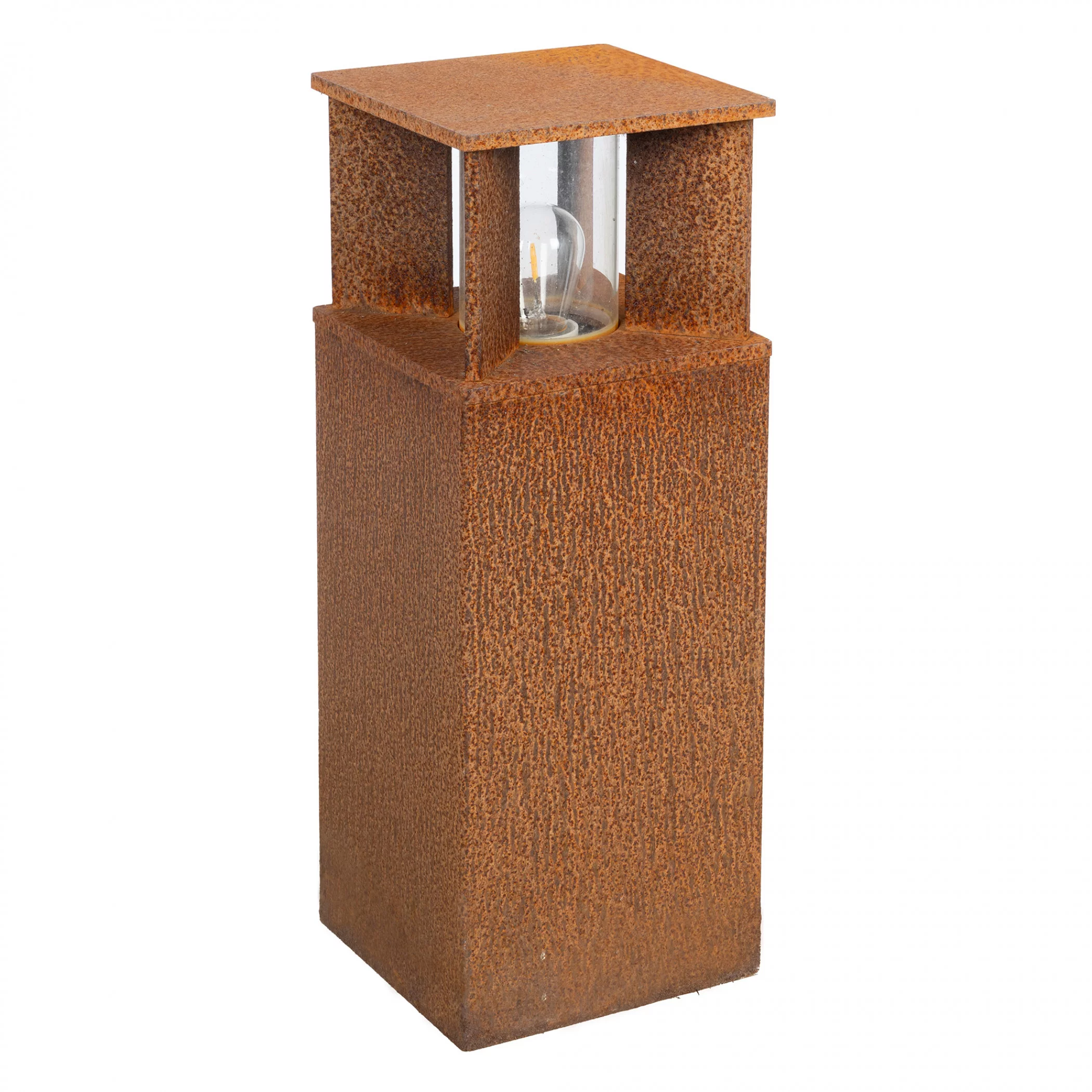 Vierkante tuinlamp Marina 40 corten