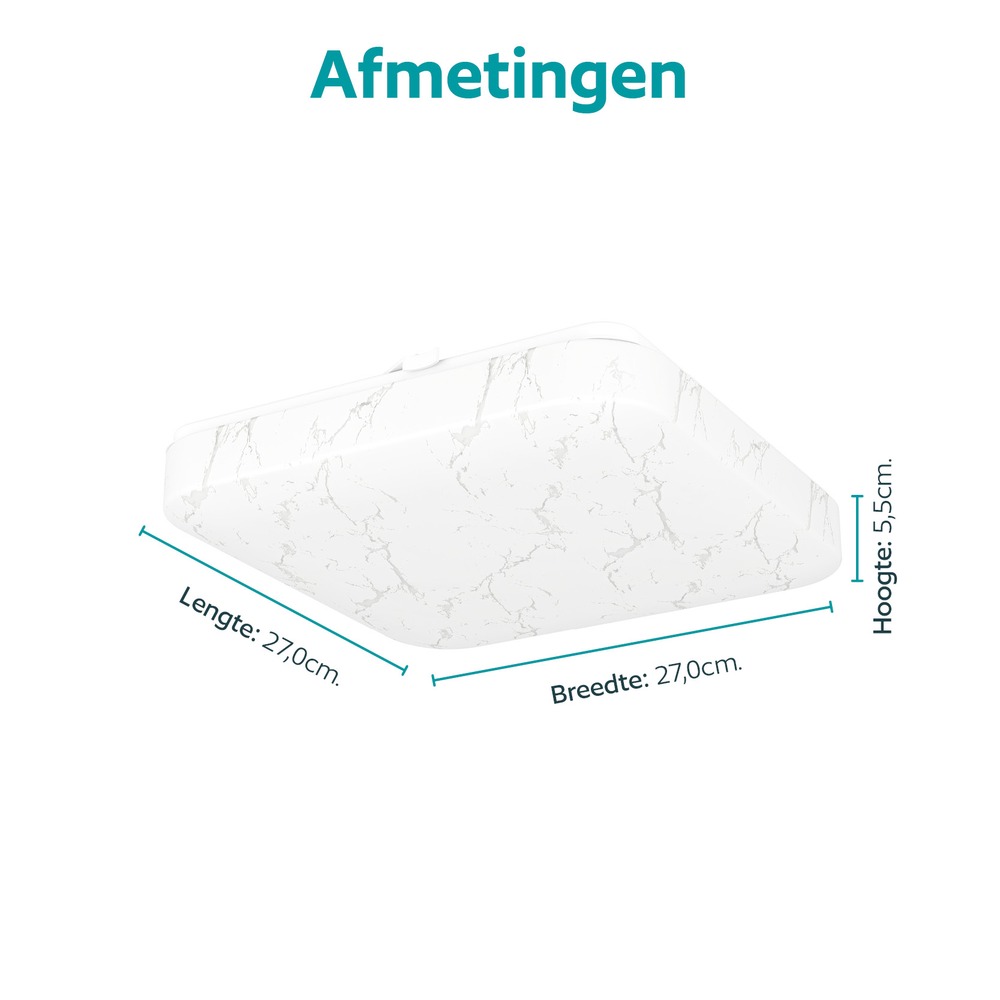 Witte plafondlamp Allerona 27 x 27cm Eglo 9008606408924