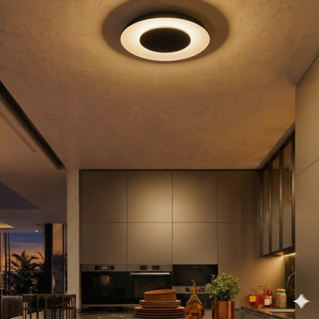 Design plafondlamp Epos Ø 40cm zwart met wit