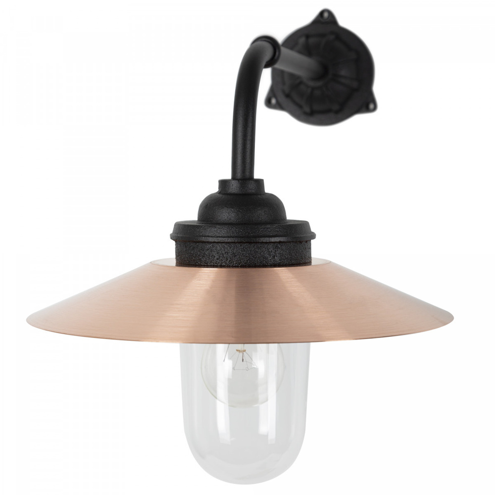 Ks Verlichting Landelijke Stallamp Provence Zwart Met Koper - 7584