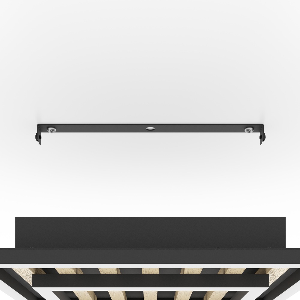 Moderne plafondlamp Cembrano zwart met hout vierkant 31,5 x 31,5cm Eglo 9008606388219
