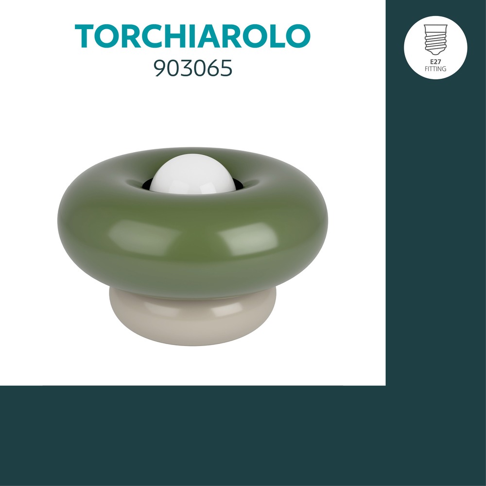 Design tafellamp Torchiarolo zand bruin met groen Eglo 9008606405503