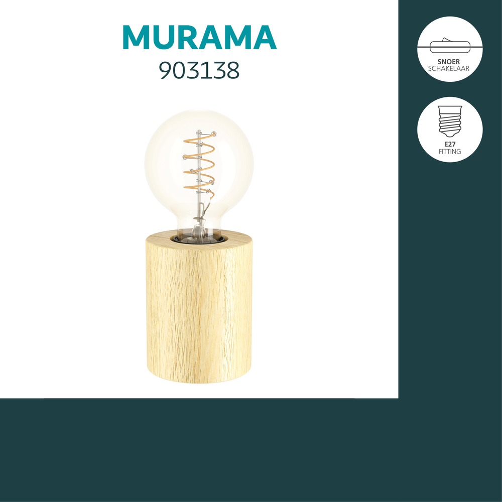 Tafellampje Murama eiken hout Eglo 9008606406210