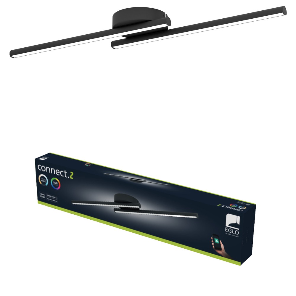 Smart plafondlamp Flatron-Z zwart Eglo 9008606390588