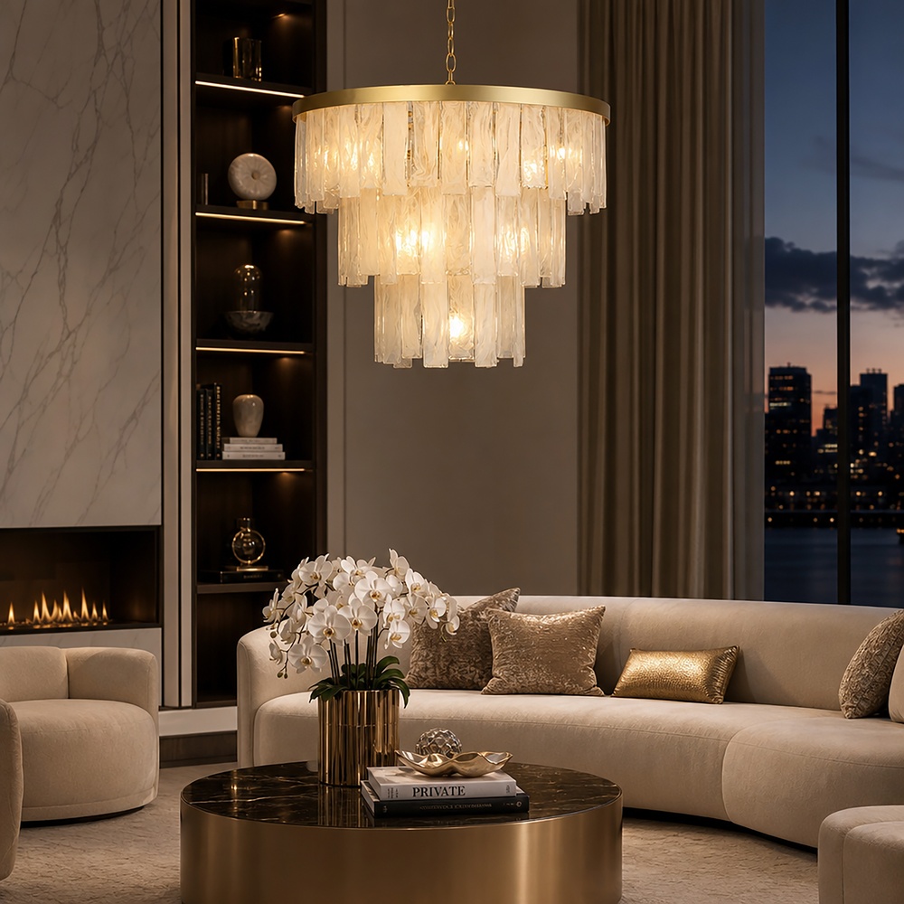 Hanglamp Formalux Ø 65cm goud Searchlight 5,05342E+12
