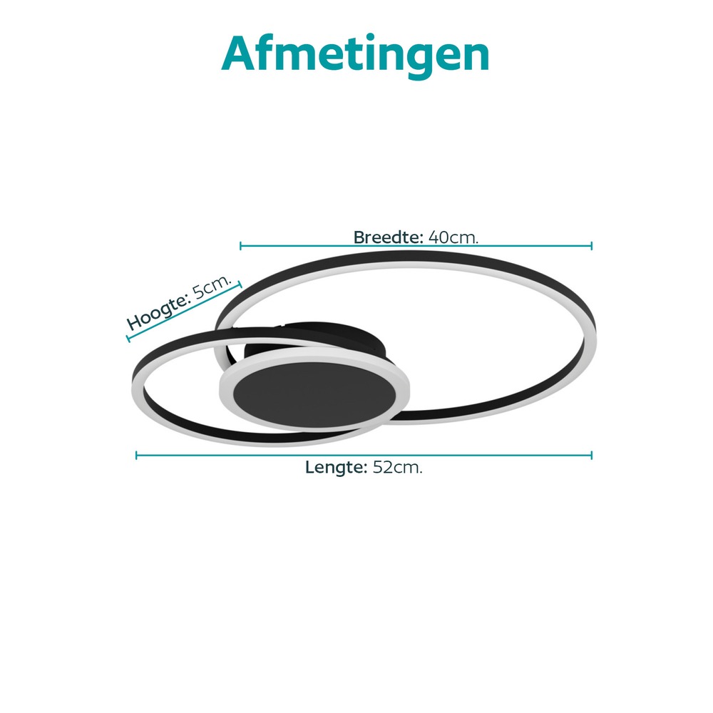 Design plafondlamp Amandolo 2 zwart Eglo 9008606391493