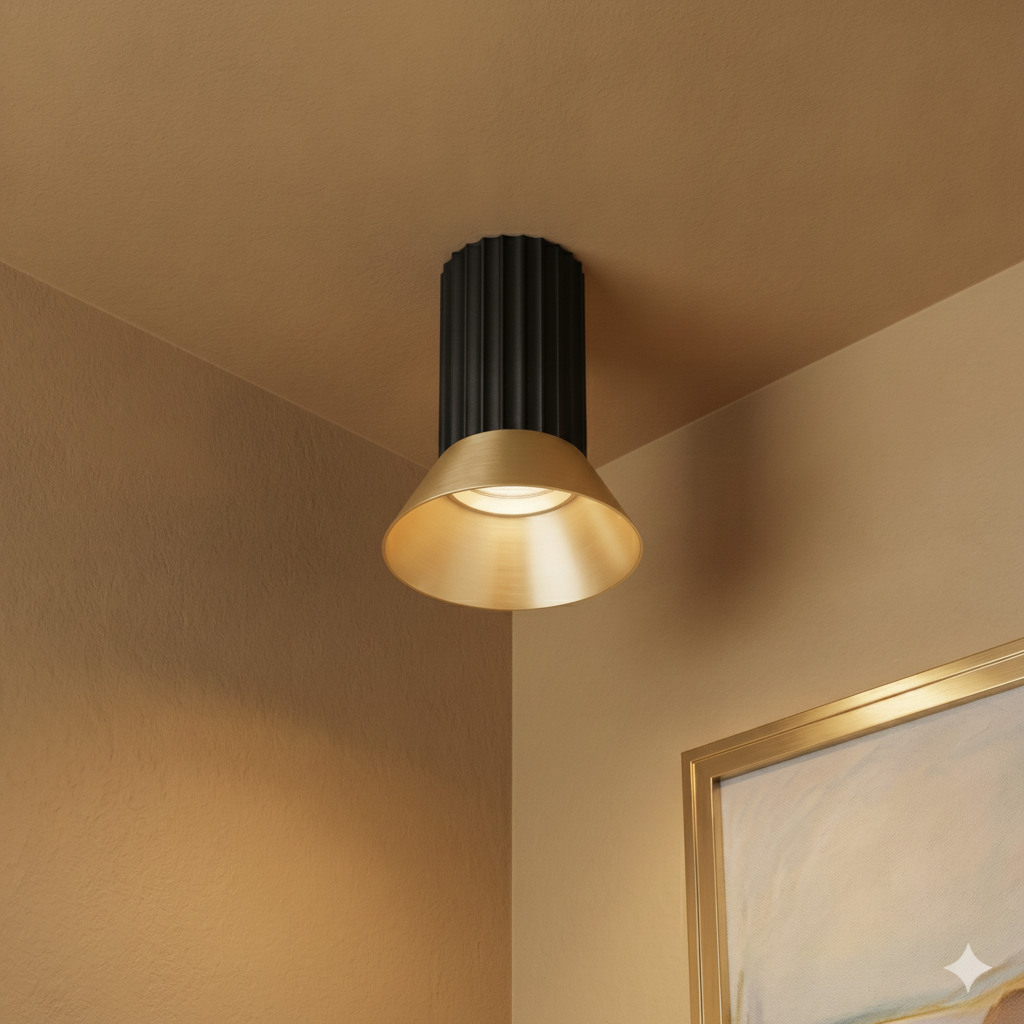 Plafondspot Luvia zwart met goud