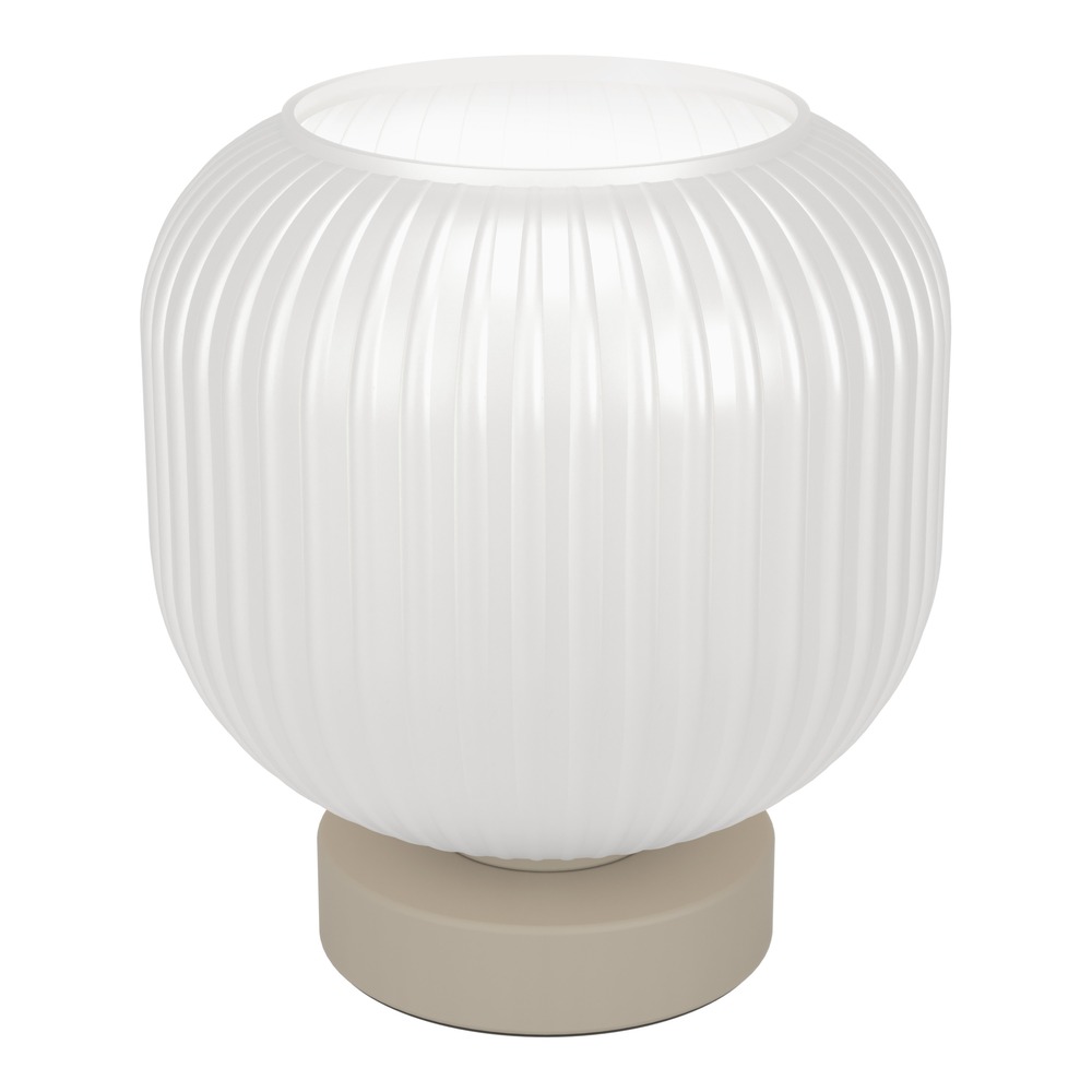 Design tafellamp Dasmina zand bruin met wit Ø 20cm