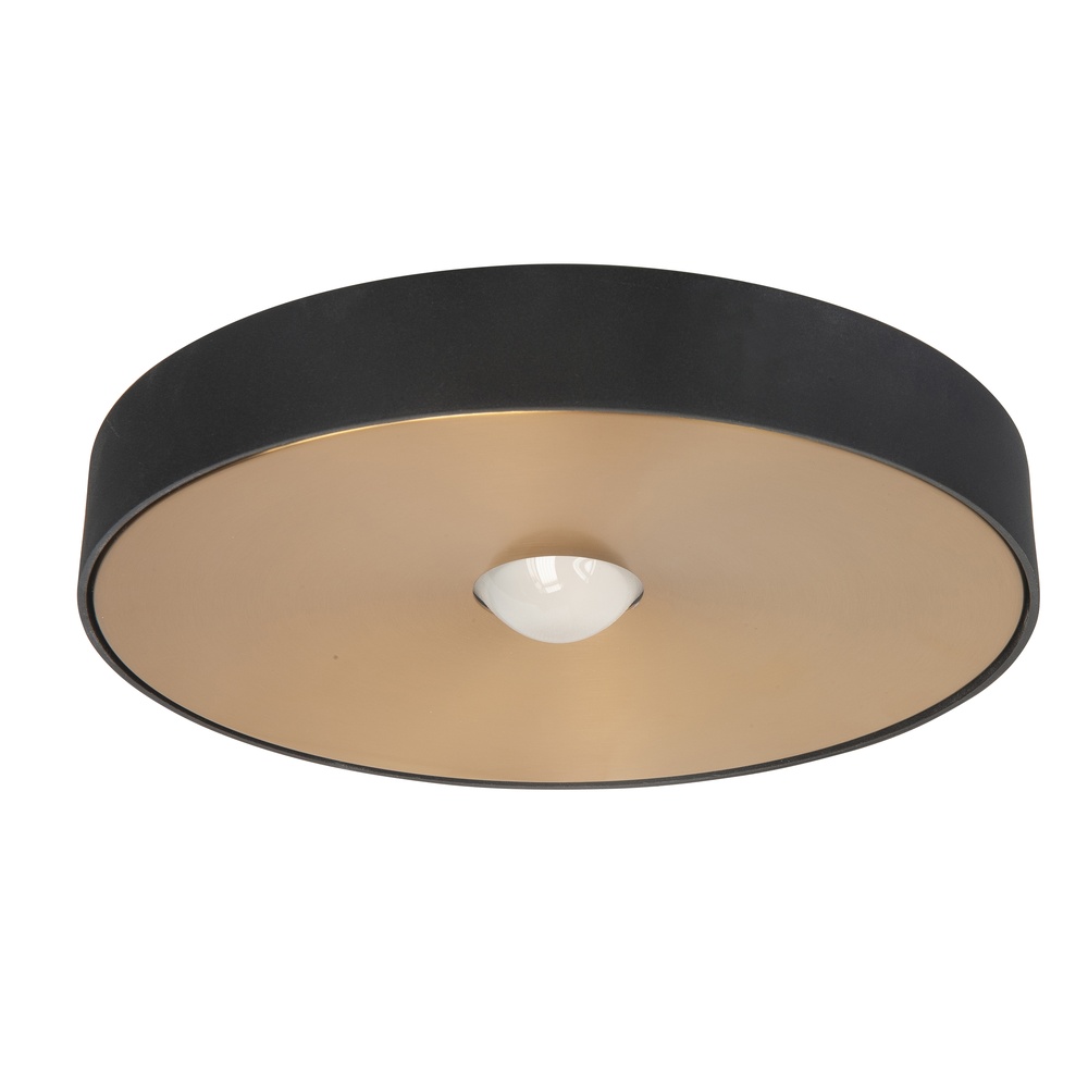 Highlight Plafondlamp Bright Zwart Met Messing Ø 26cm - P6502.38