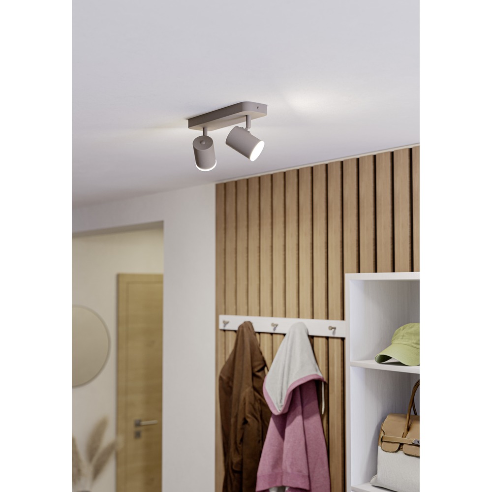 Opbouwspot 2-lichts Consuma 1 zand bruin Eglo 9008606397273