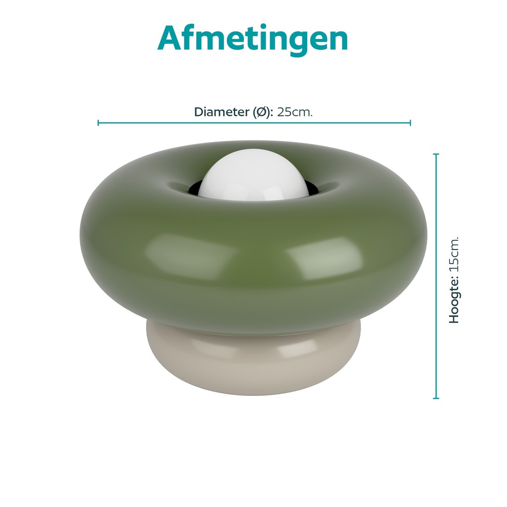 Design tafellamp Torchiarolo zand bruin met groen Eglo 9008606405503