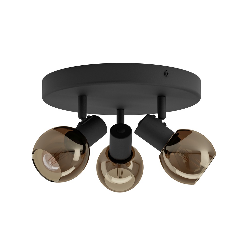 Plafondlamp Castellazo 3-lichts zwart Ø 25cm Eglo 9008606392100
