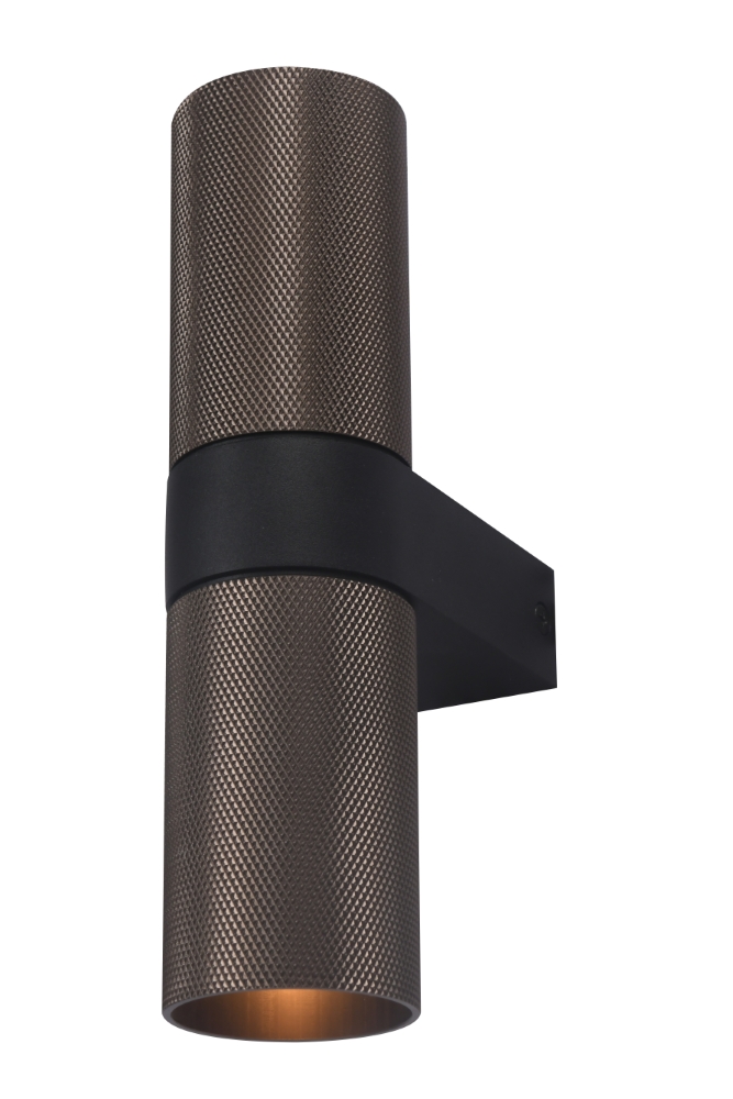 Wandspot structuur Grana Bruin met zwart
