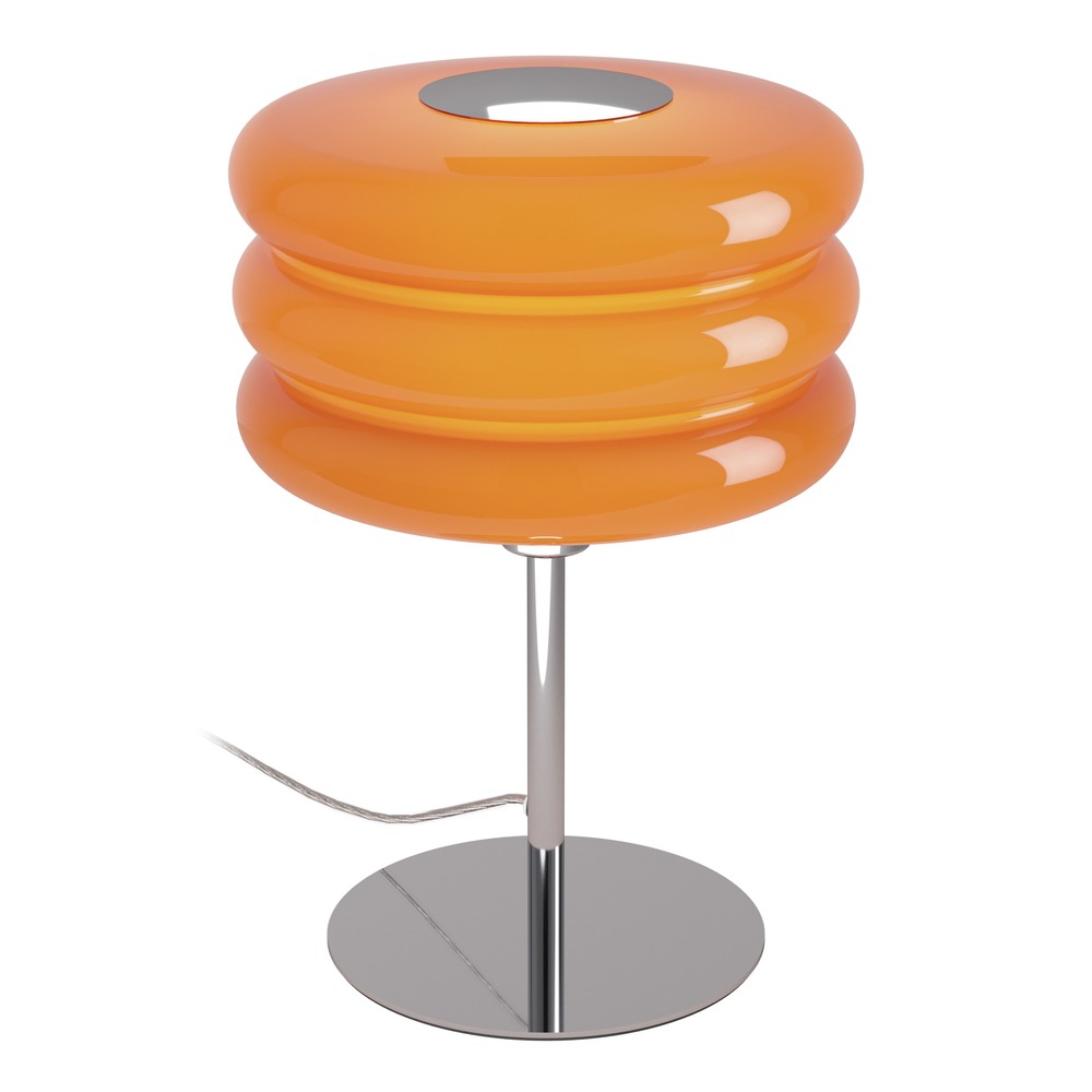 Design tafellamp Tortora chroom met oranje Ø 20cm
