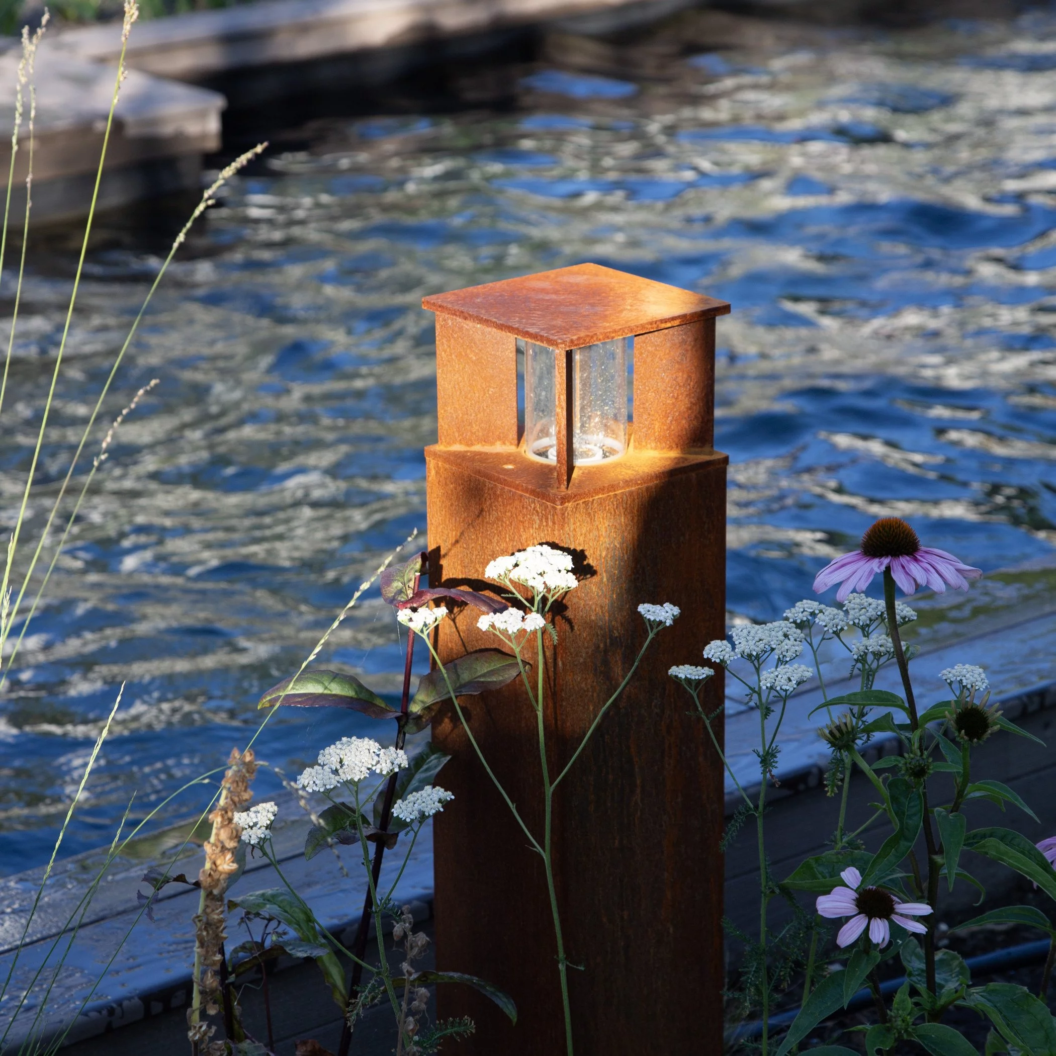 Vierkante tuinlamp Marina 70 corten KS verlichting 8714732783507