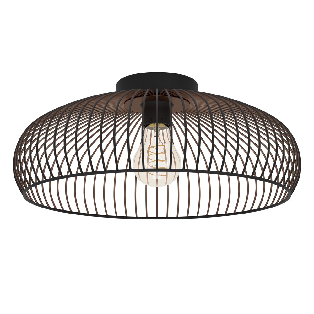 Plafondlamp Almanzora zwart met koper