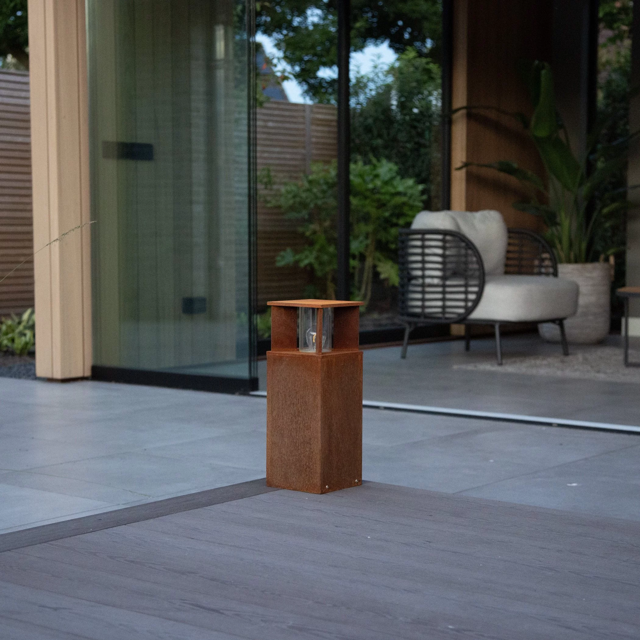 Vierkante tuinlamp Marina 40 corten KS verlichting 8714732783408