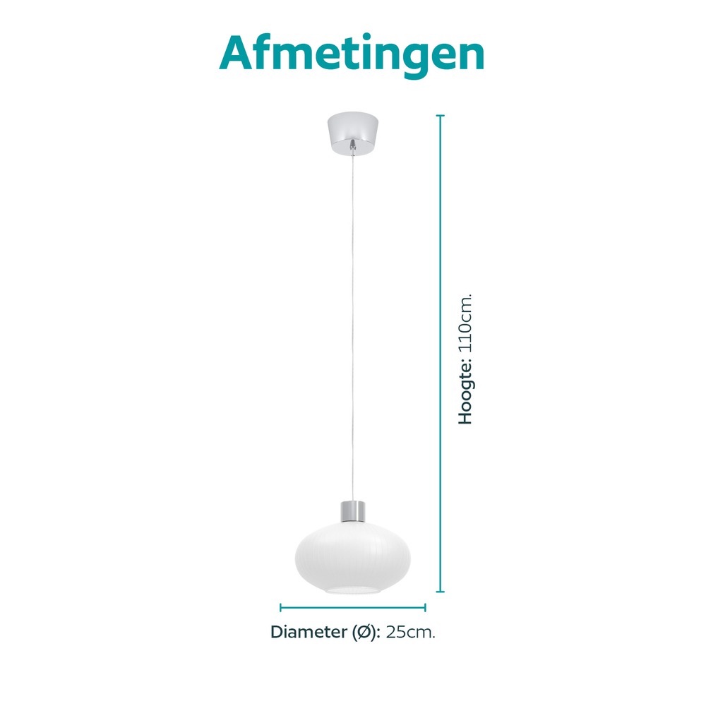 Design hanglamp Dasmina chroom met wit Ø 25cm Eglo 9008606406340