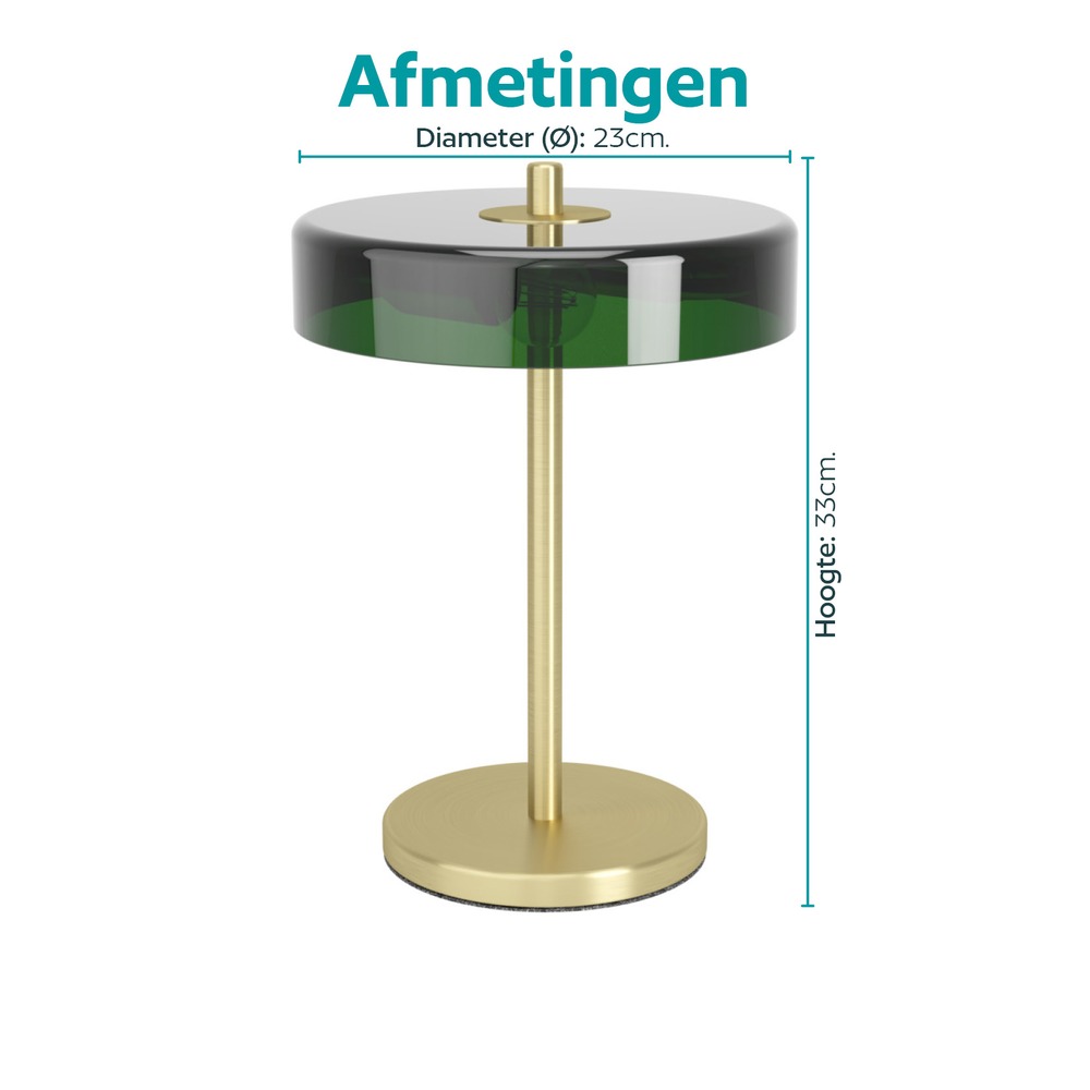 Design tafellamp Salve geelkoper gebordsteld met groen Eglo 9008606399444