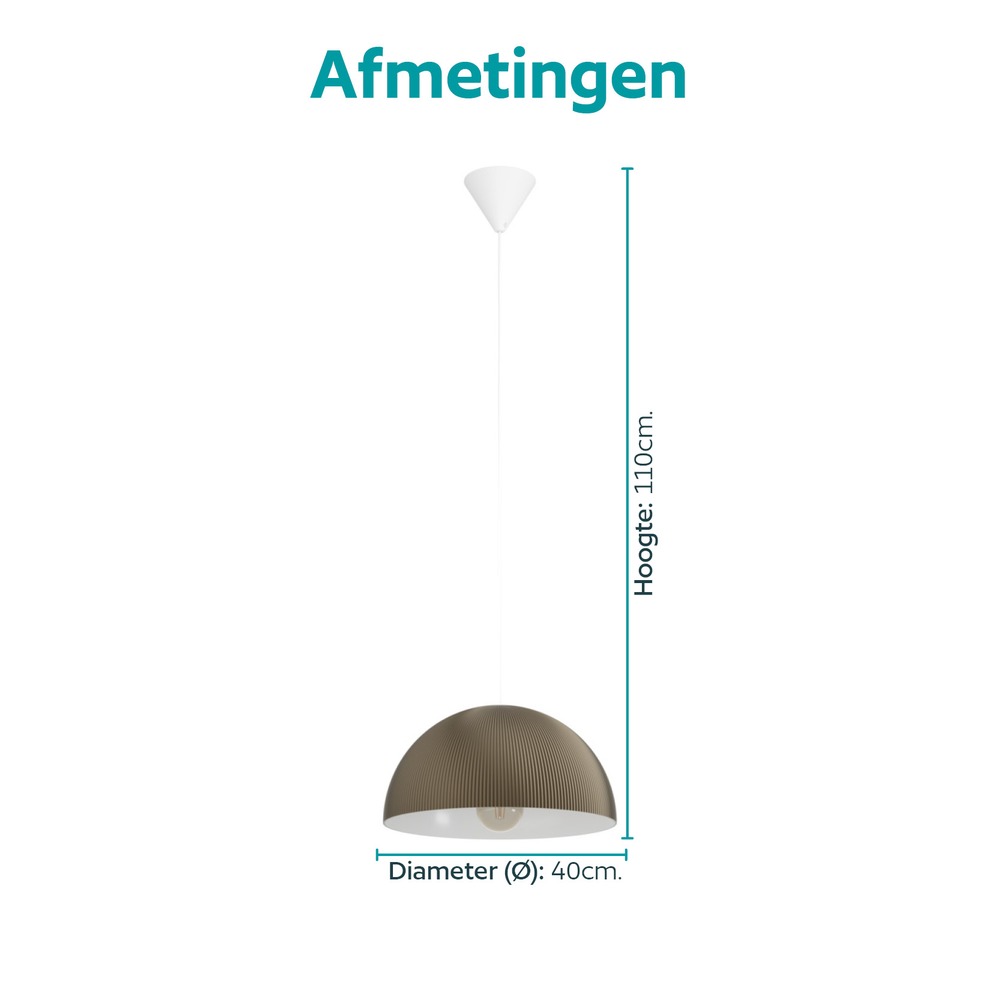 Design hanglamp Gaetano 2 brons met wit Ø 40cm Eglo 9008606391585