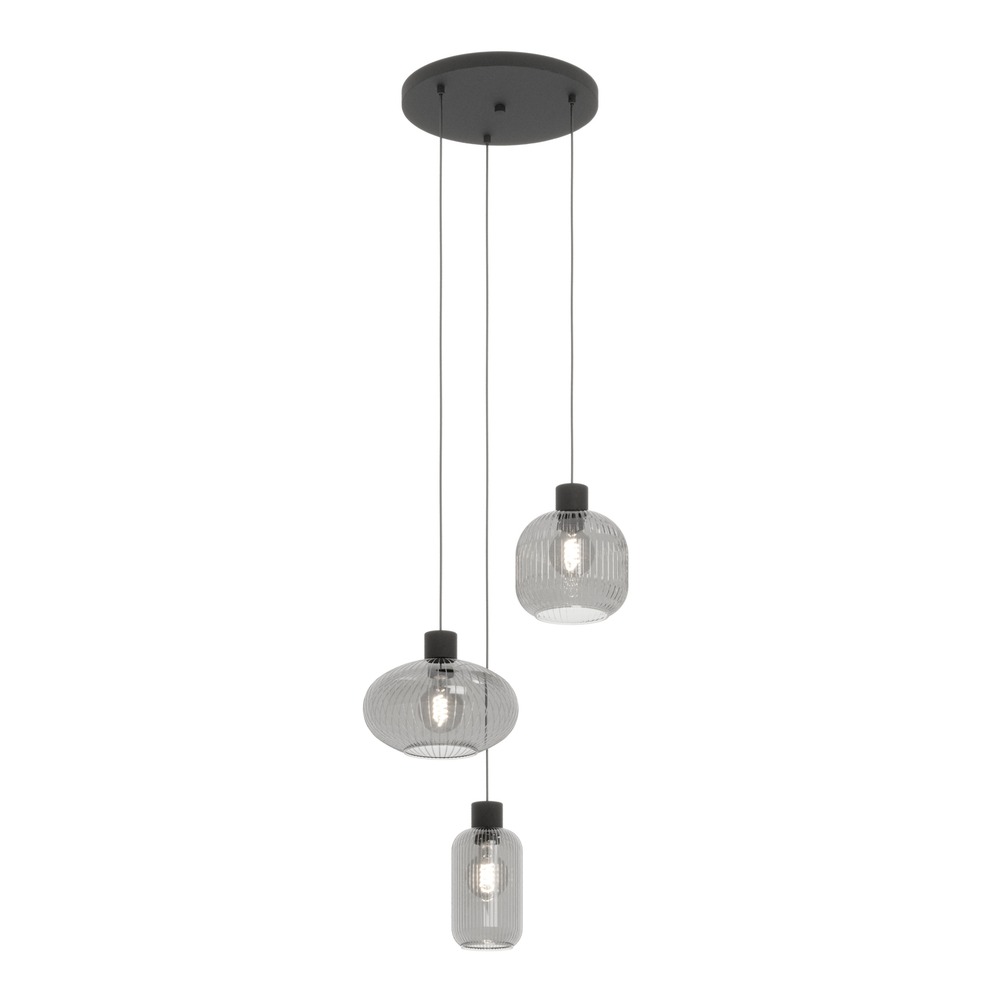 Design hanglamp Dasmina zwart 3-lichtts