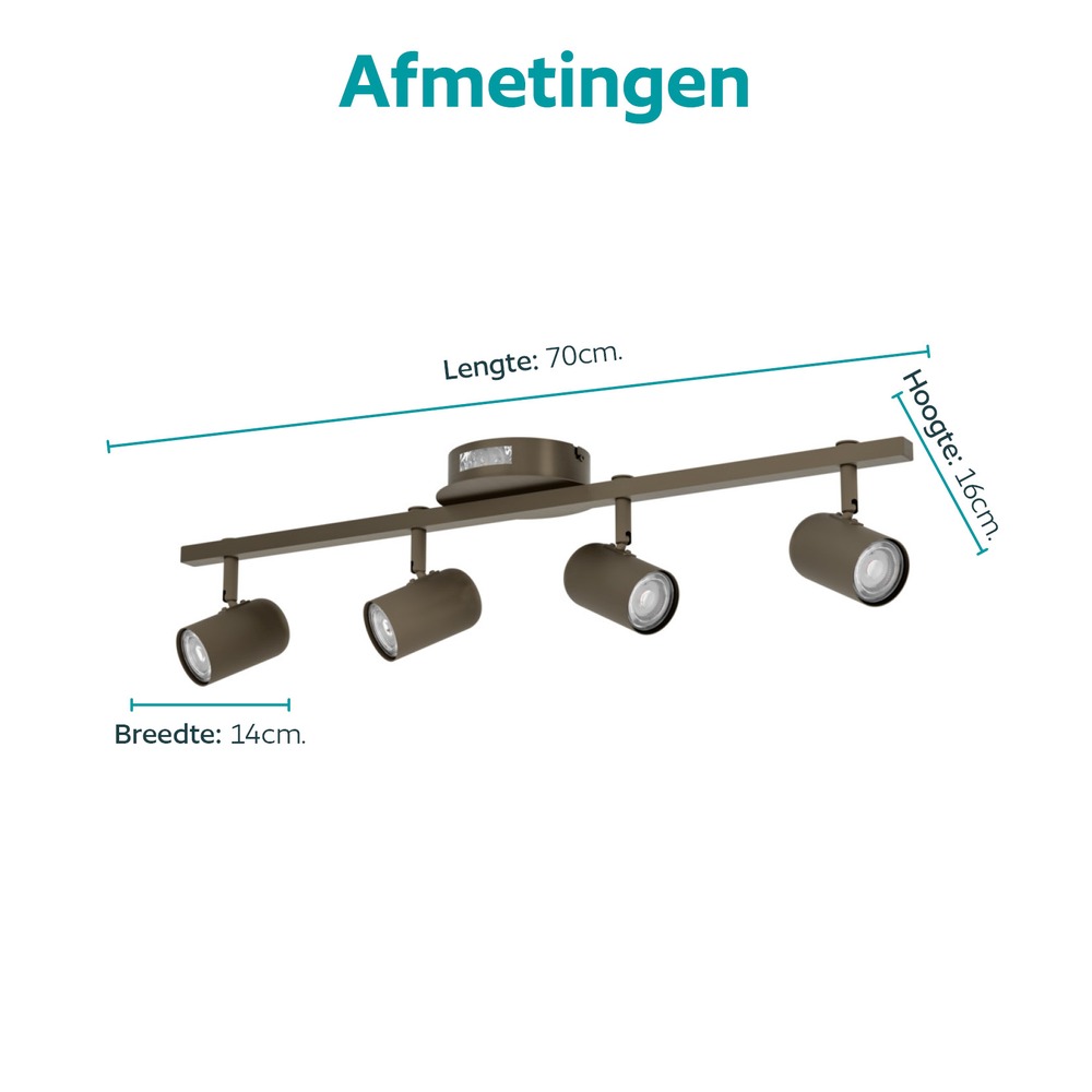Opbouwspot Montemurro 4-lichts donker brons Eglo 9008606392254