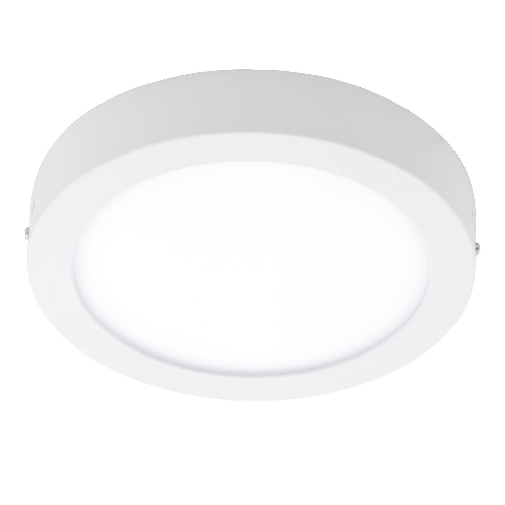 EGLO Led-plafondlamp Fueva 5, L x B 28,5 cm, 1 lichtpunt, opbouwlamp van staal met een kunststof lichtoppervlak, plafondlamp in nikkel-mat, wit, led- opbouwlamp, warmwit