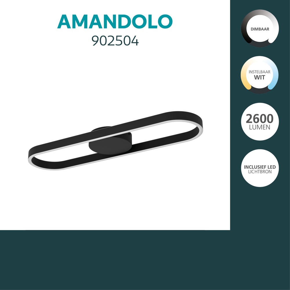 Plafondlamp Amandolo zwart Eglo 9008606391509