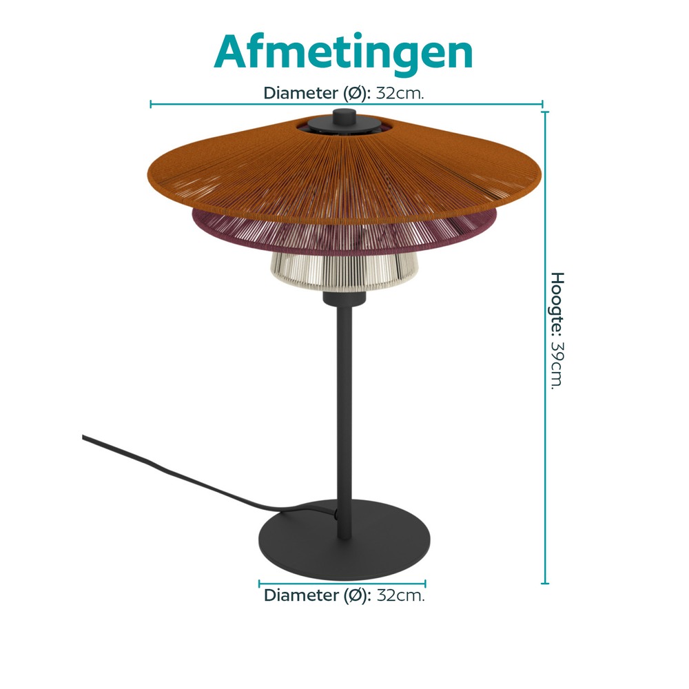 Draadlamp Pignona tafel gekleurd Eglo 9008606391165