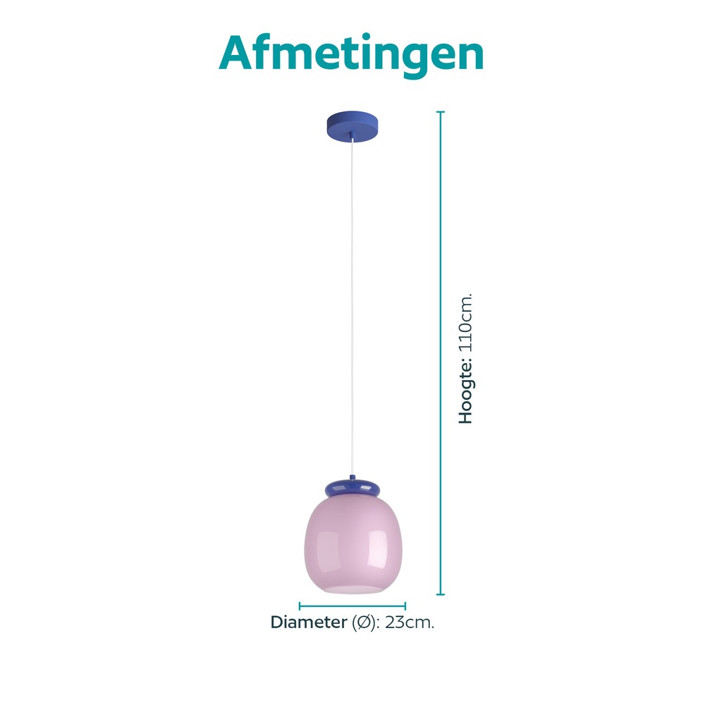 Design hanglamp Berardelli roze met blauw Ø 23cm Eglo 9008606404933