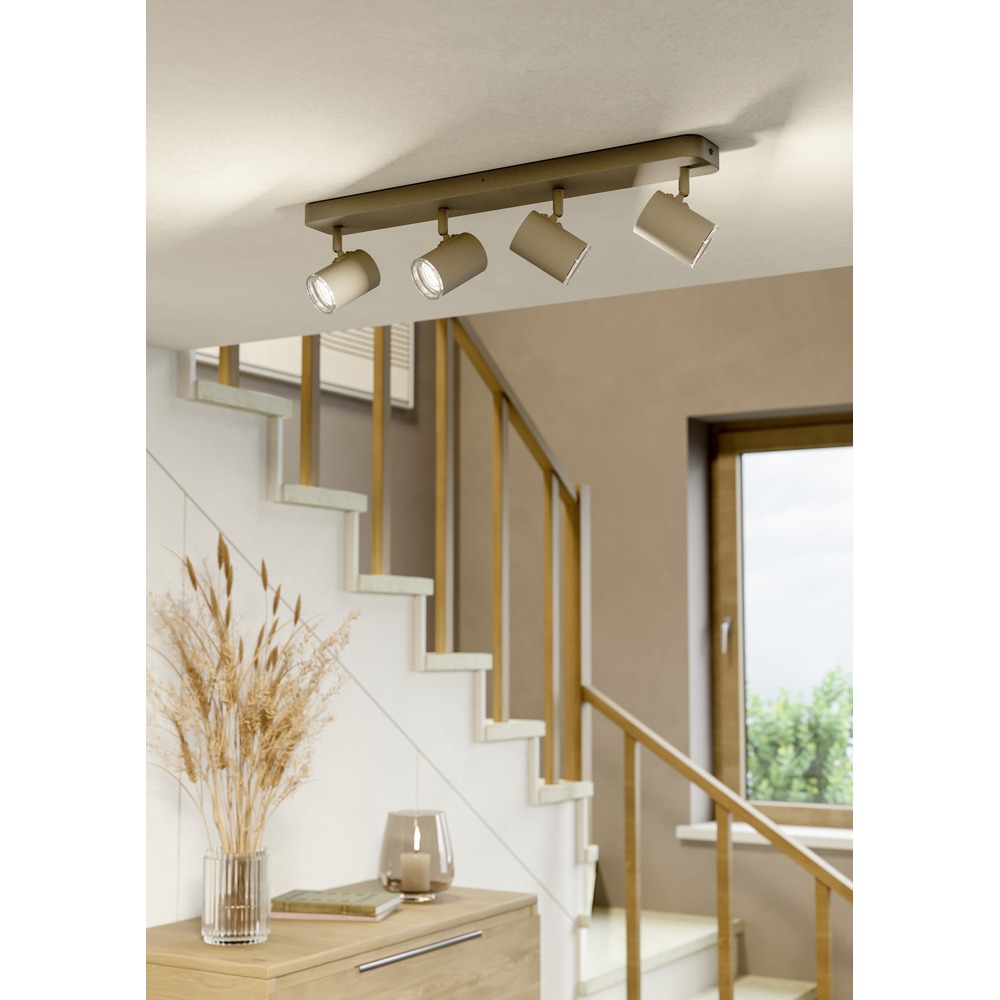 Opbouwspot 4-lichts Consuma 1 zand bruin Eglo 9008606397303