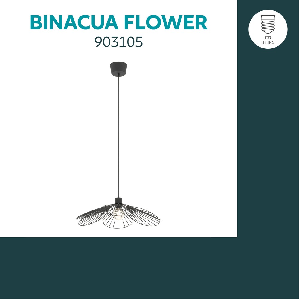 Hanglamp Binacua zwart Ø 60cm Eglo 9008606405923