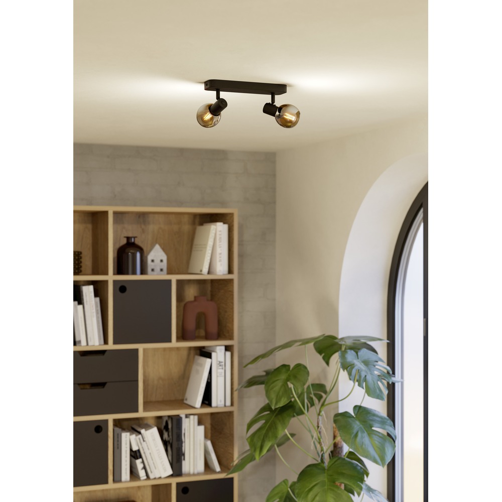 Plafondlamp Castellazo 2-lichts zwart Eglo 9008606392094