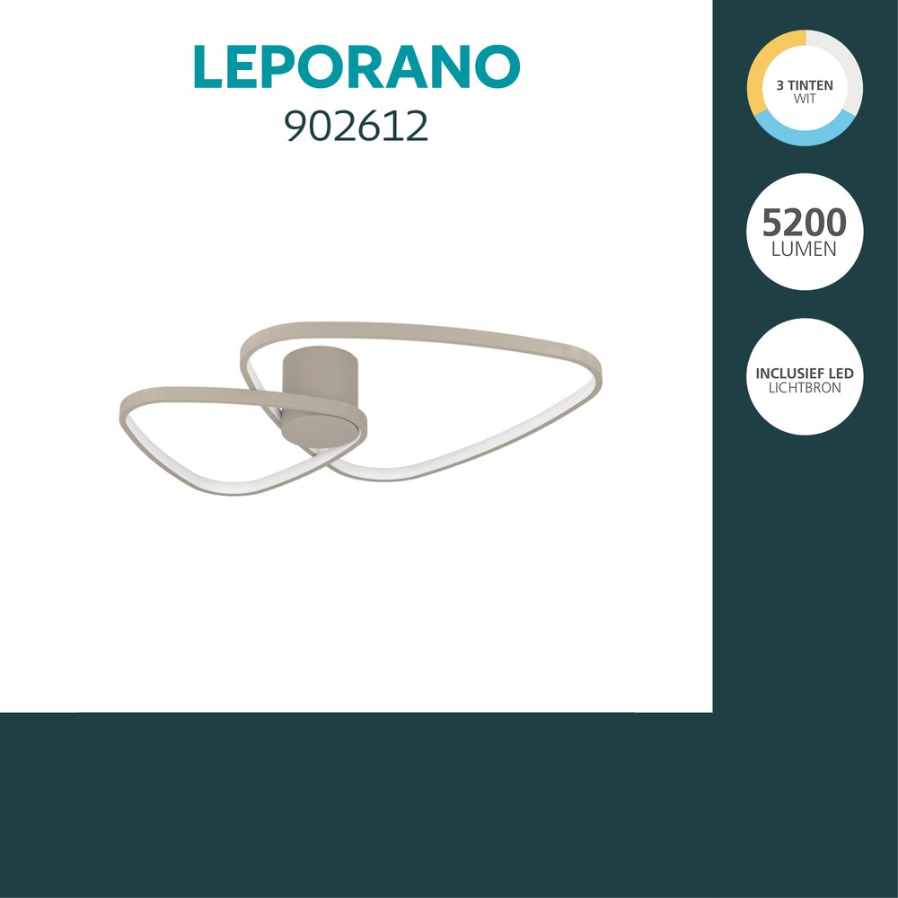 Moderne plafondlamp Leporano zand bruin Eglo 9008606391202