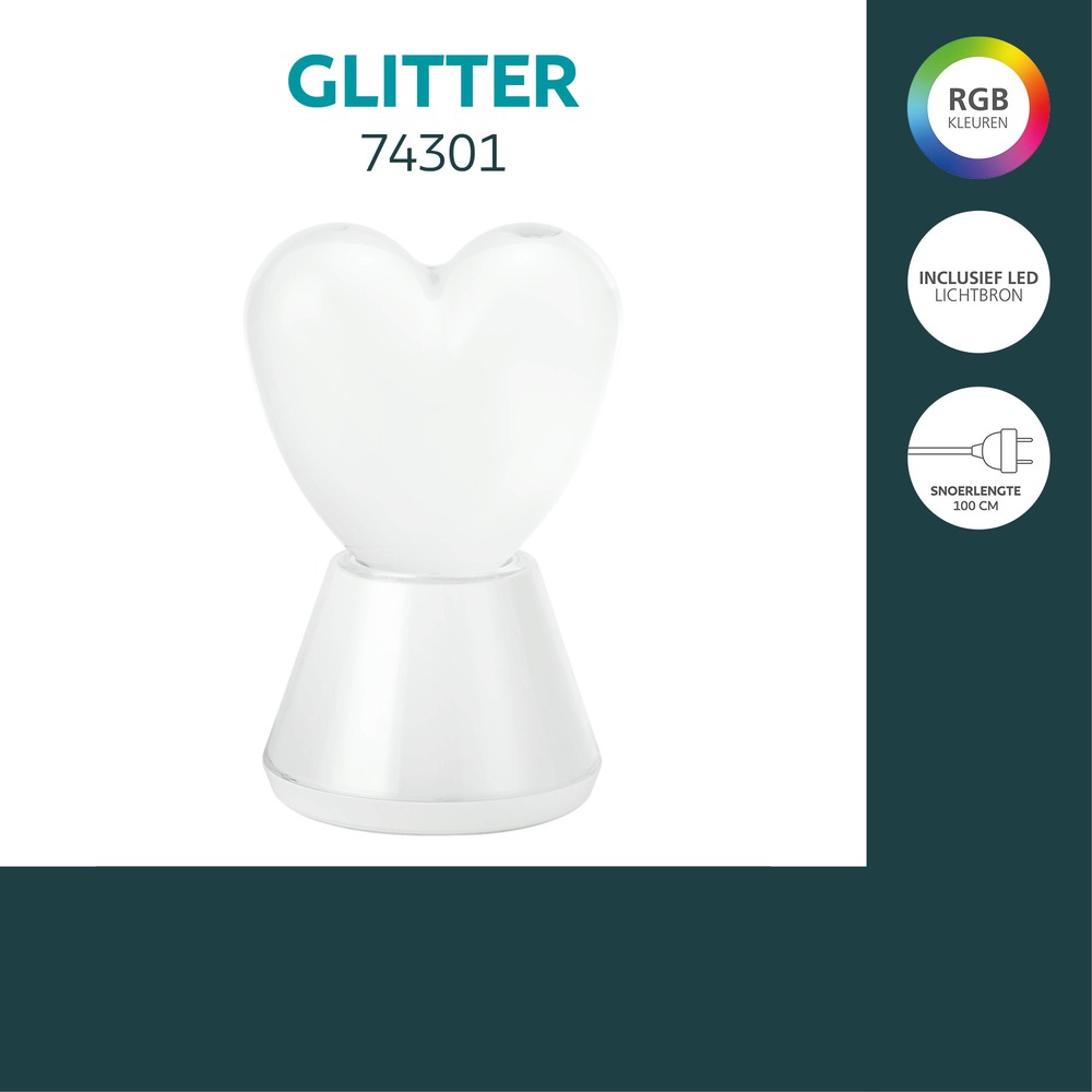Tafellamp Glitter hart Eglo 9002759743017