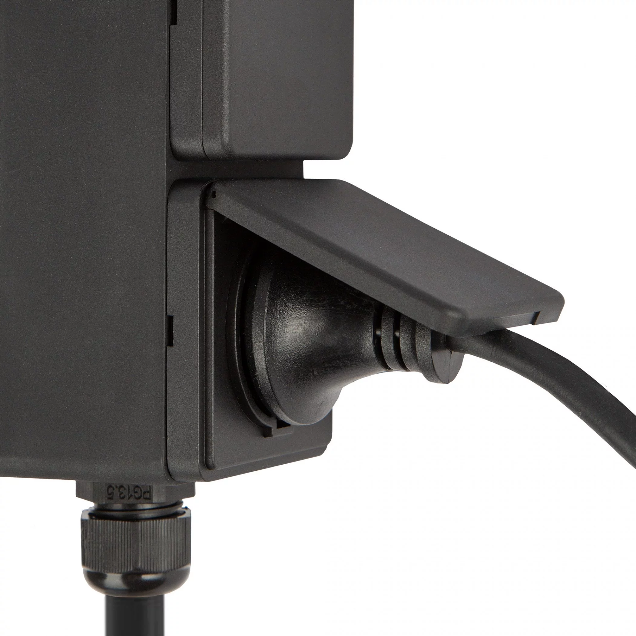 Stopcontact Double zwart KS verlichting 8714732778404