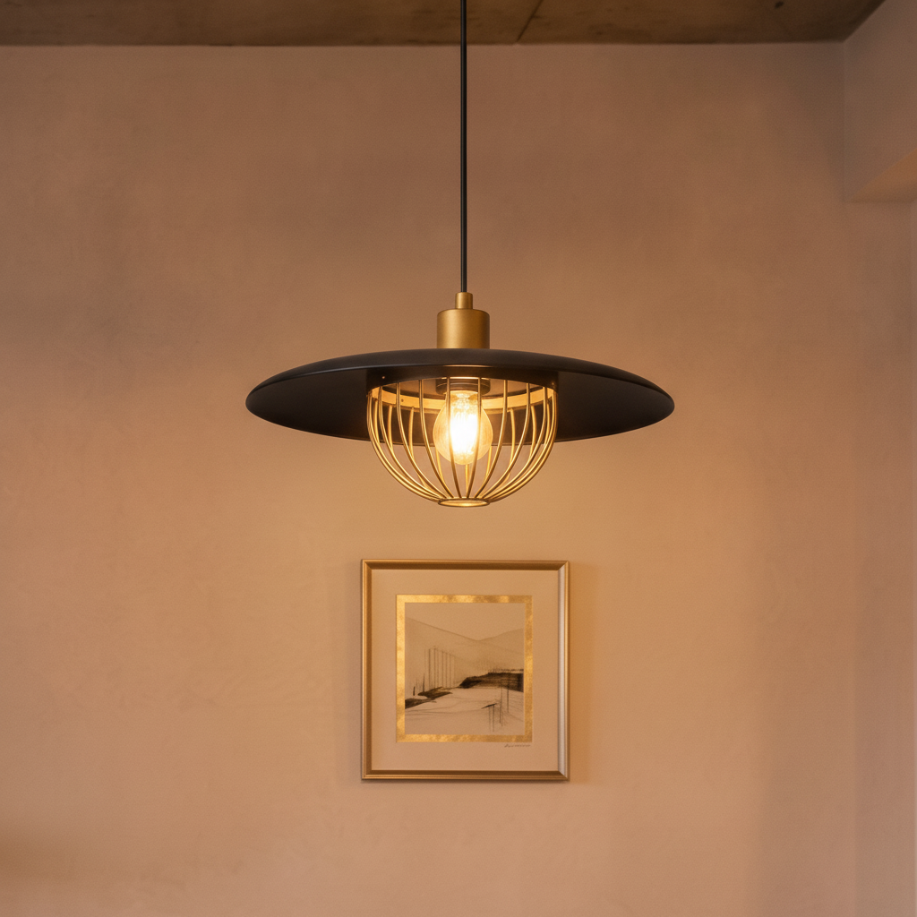 Hanglamp Fox zwart met goud